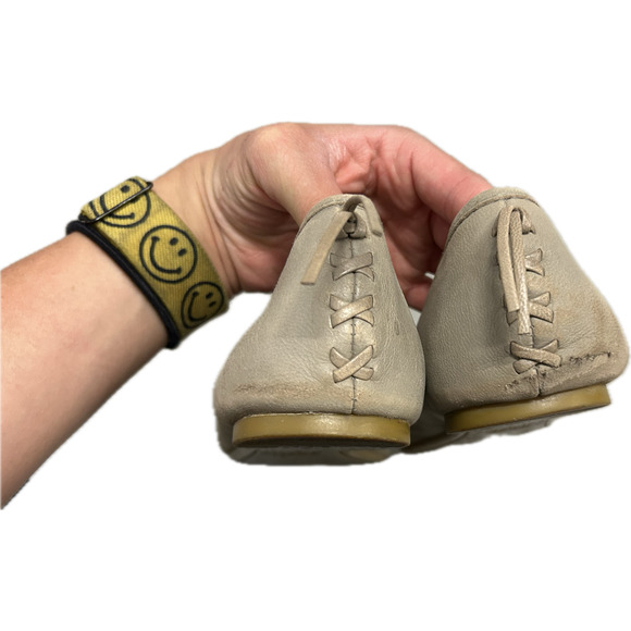 Frye Regina Ballet Leather Ash Grey Pointed Toe Flats Women's Size 10M - Picture 3 of 12